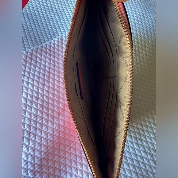 Michael Kors Pink Grapefruit Leather Clutch, XL, Jet Set Travel - Picture 4 of 5